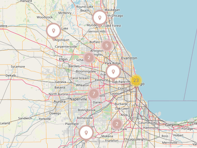 Map of Unique Chicago Wedding Venues