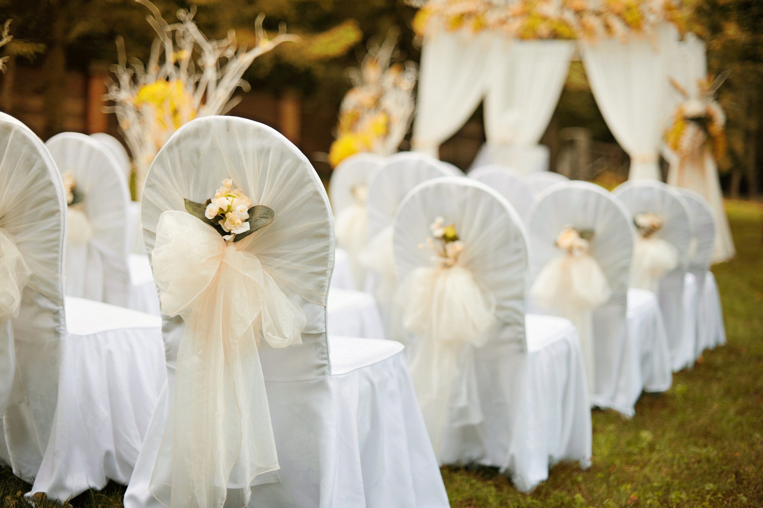 Chair covers and decorations for weddings